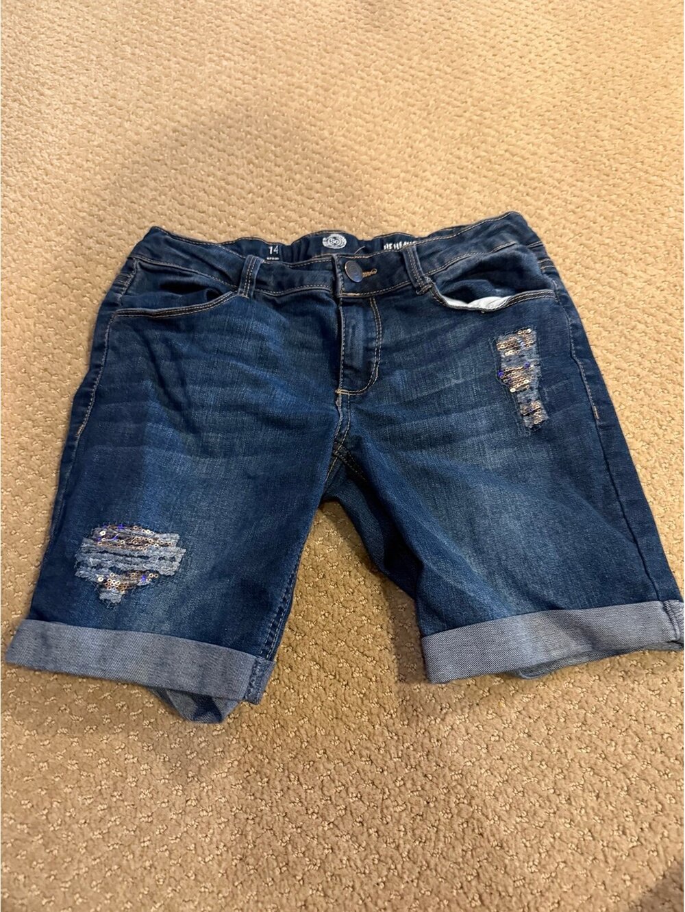 SO Size 14 jean shorts with sequins